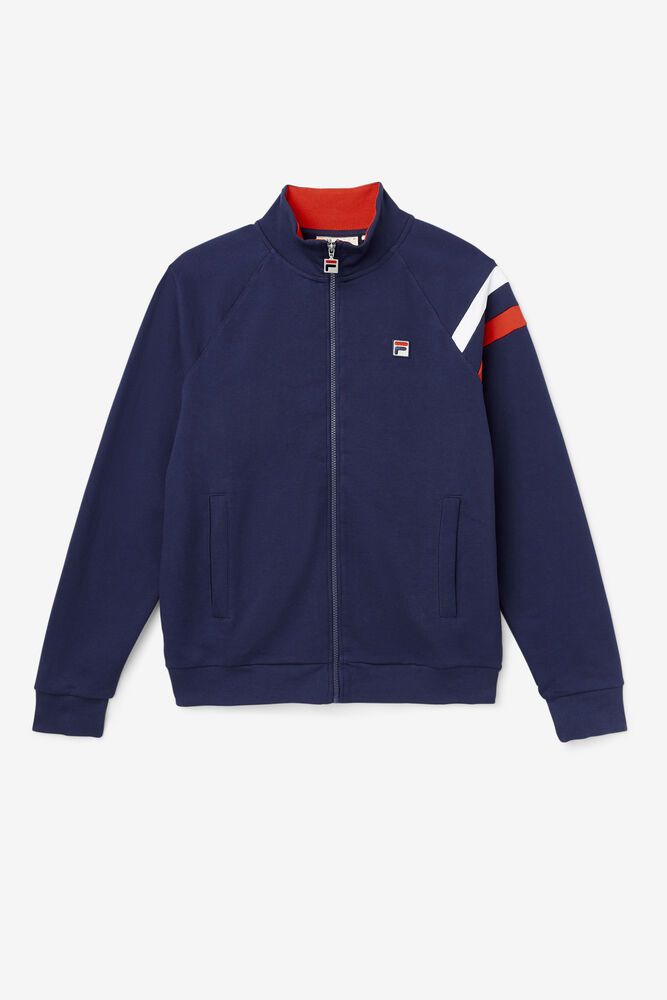 Fila Jacket Mens Navy - Stance Track - Philippines 4615279-CZ